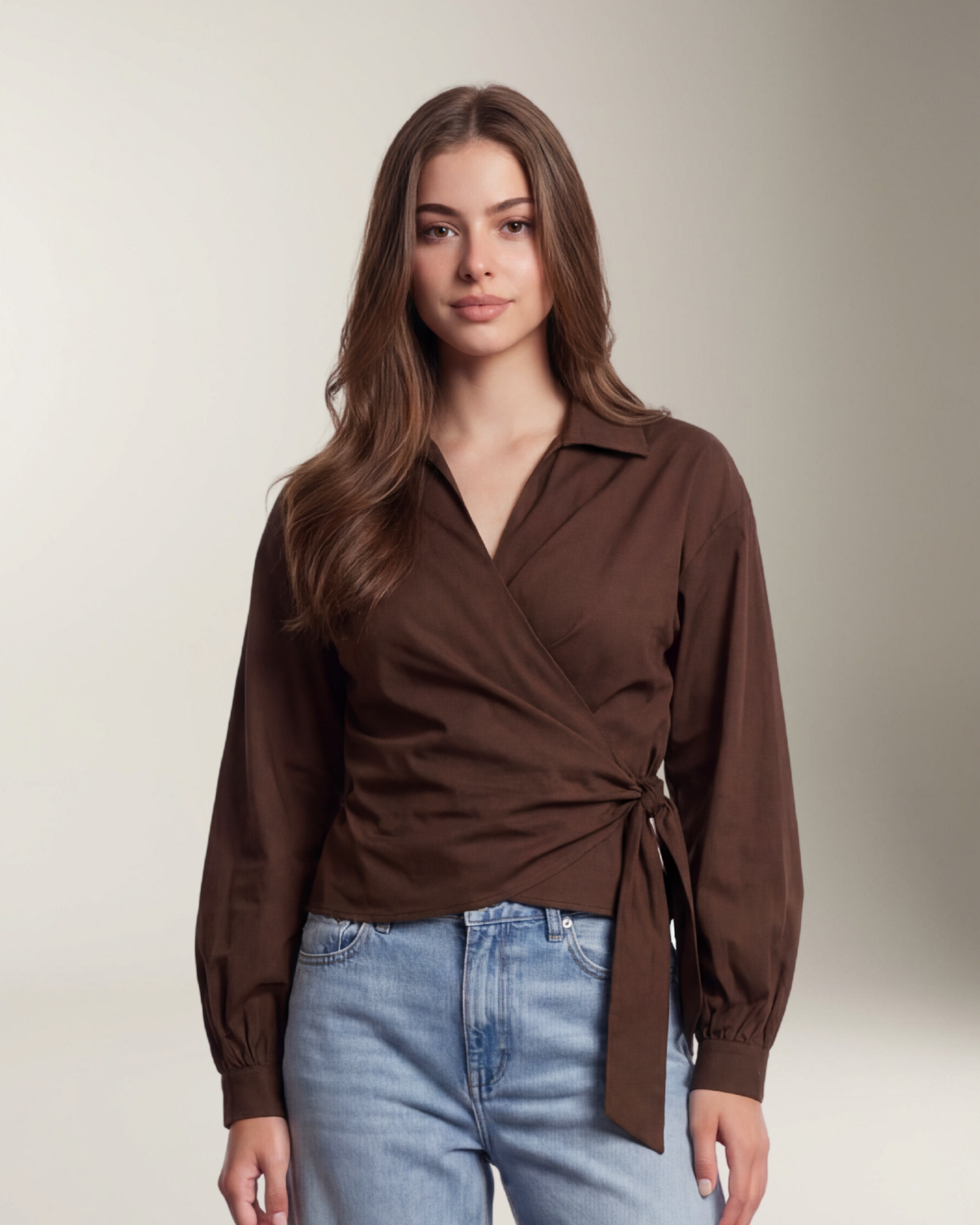 Luna Blusa Cruzada Elegante