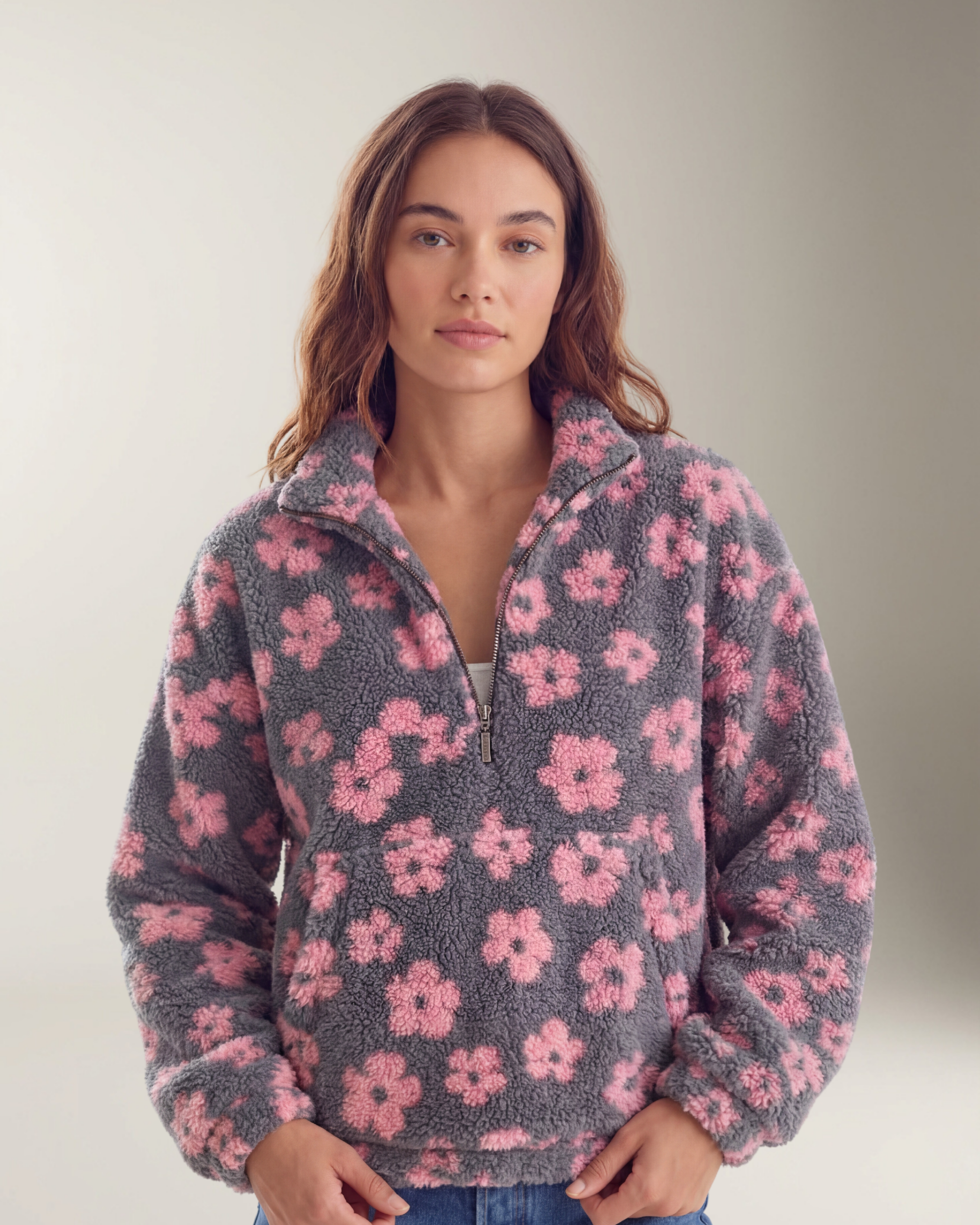 Daisy Chaqueta Teddy Cálida Morada