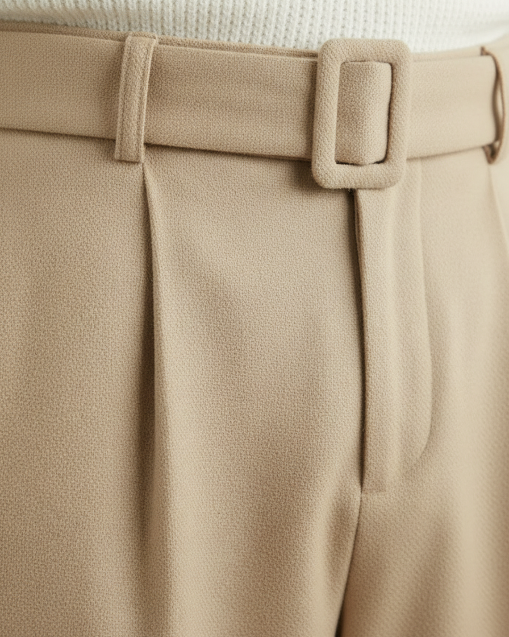 Alessio Pantalón Wool-Blend Wide-Leg | Beige