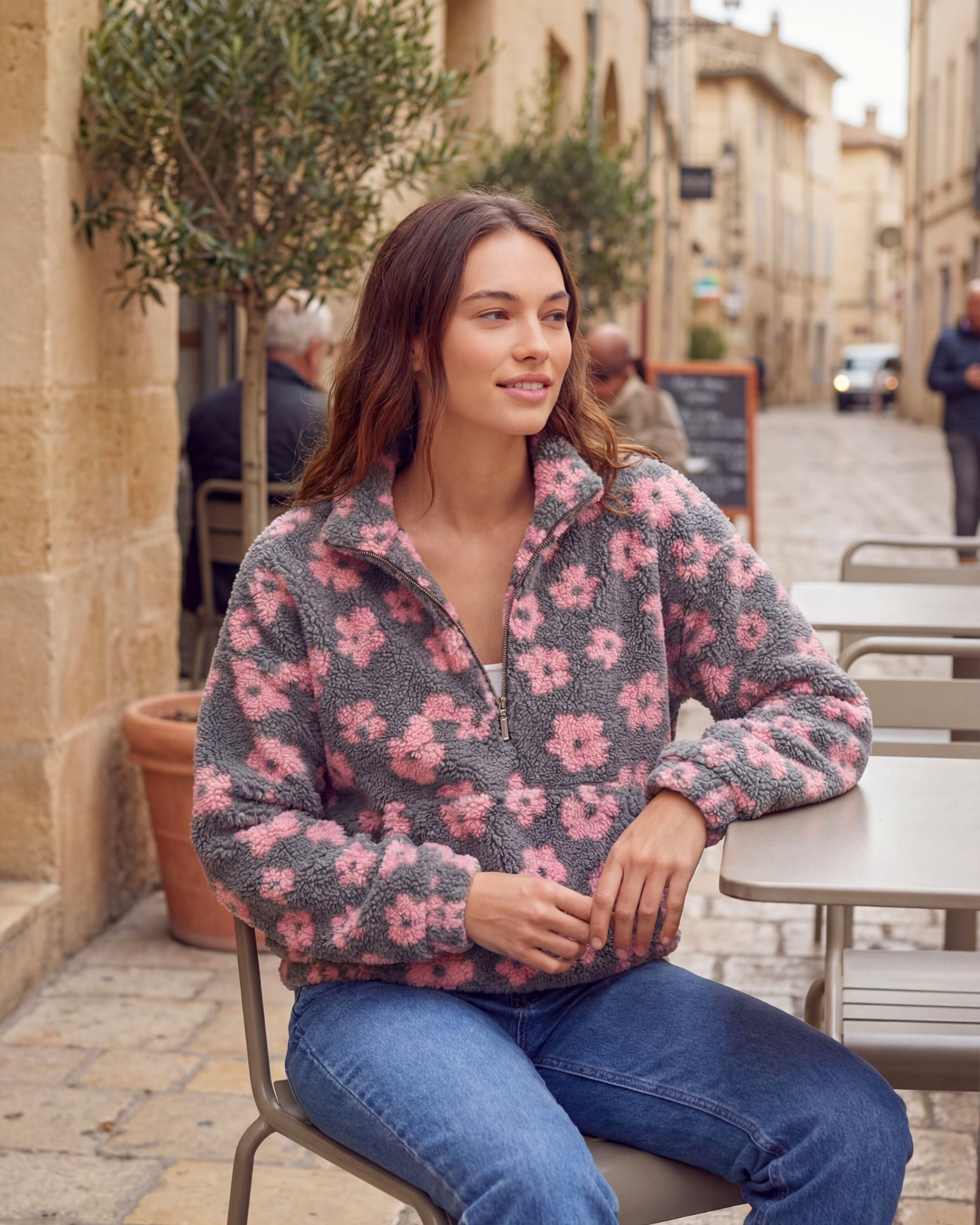 Daisy Chaqueta Teddy Cálida Morada