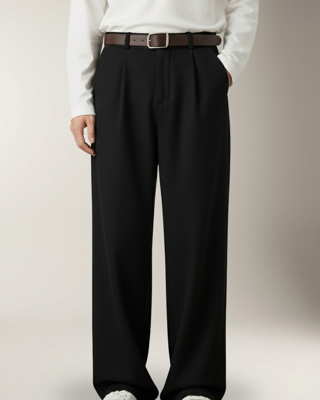 Lorenzo Pantalón Wide-Leg Comfort | Black