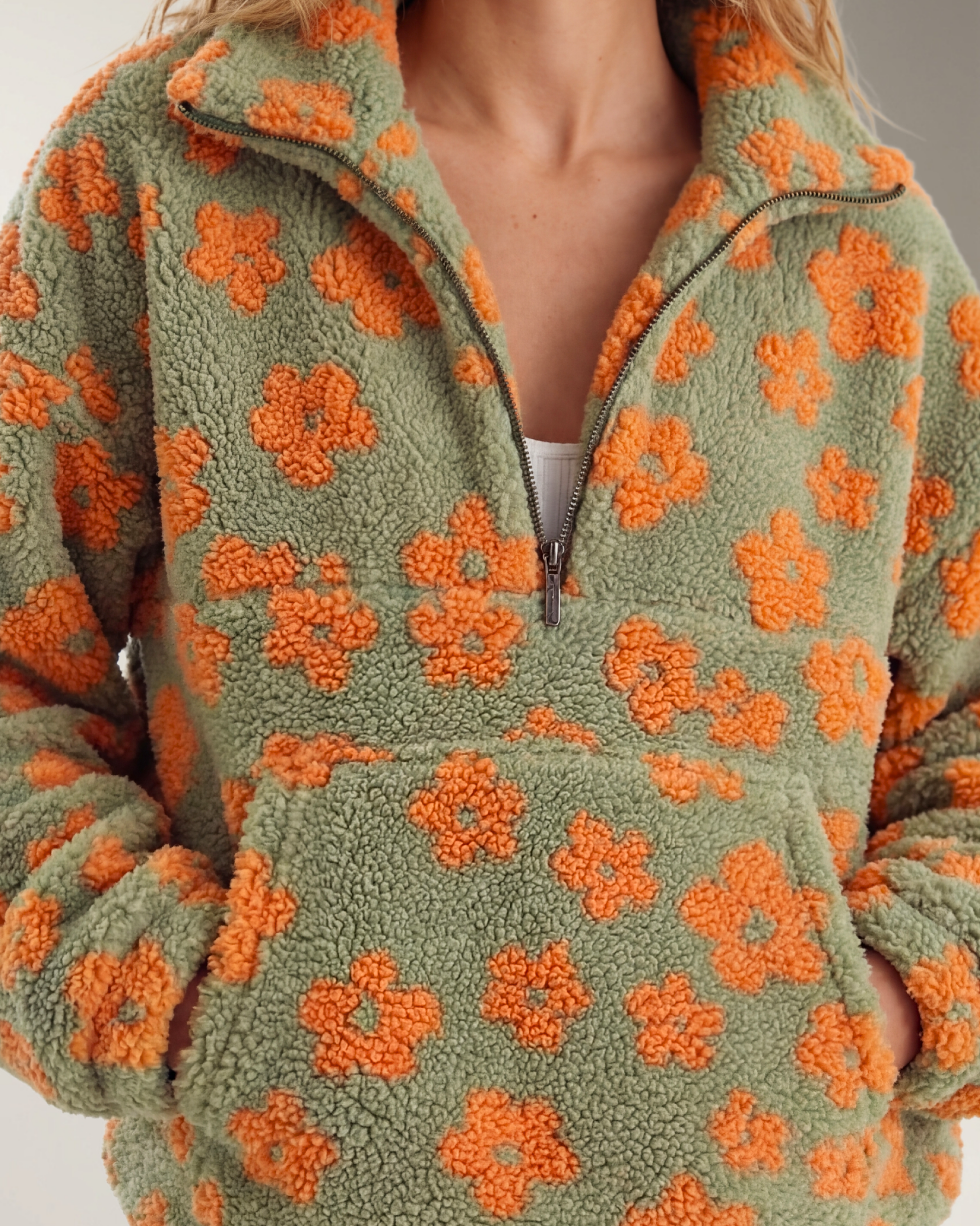 Daisy Chaqueta Teddy Cálida Naranja