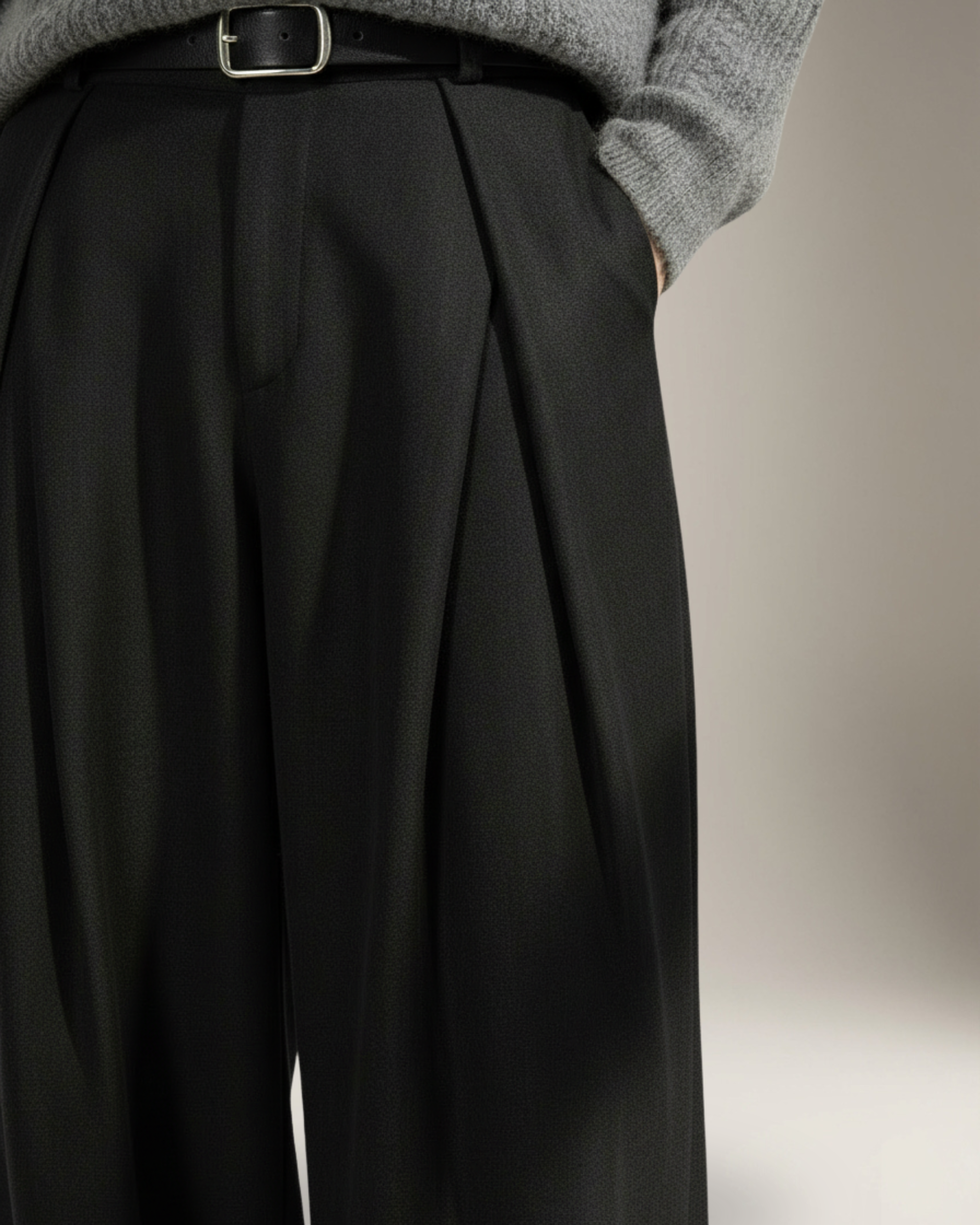 Matteo Pantalón Wide-Leg Premium - Black