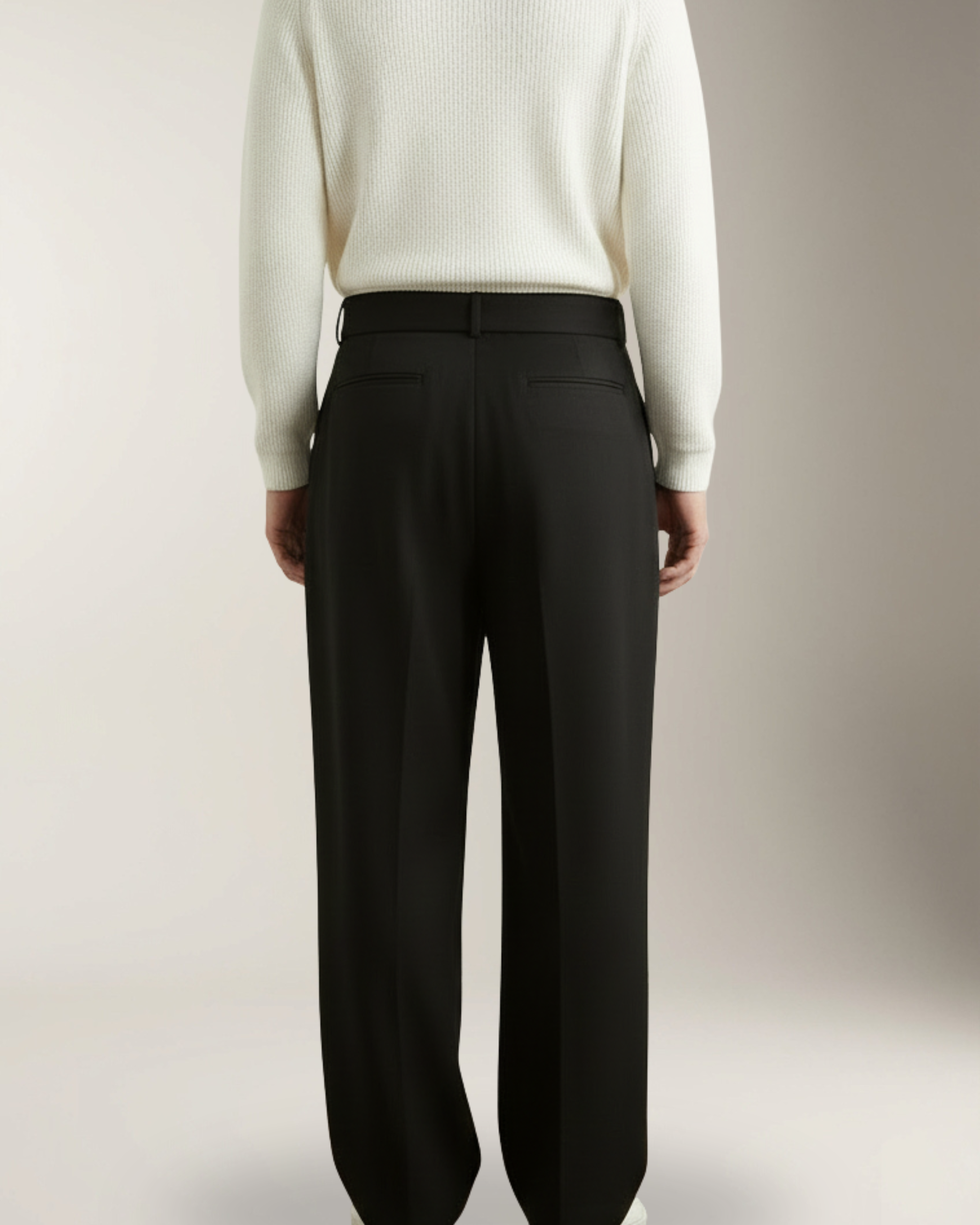 Alessio Pantalón Wool-Blend Wide-Leg | Black