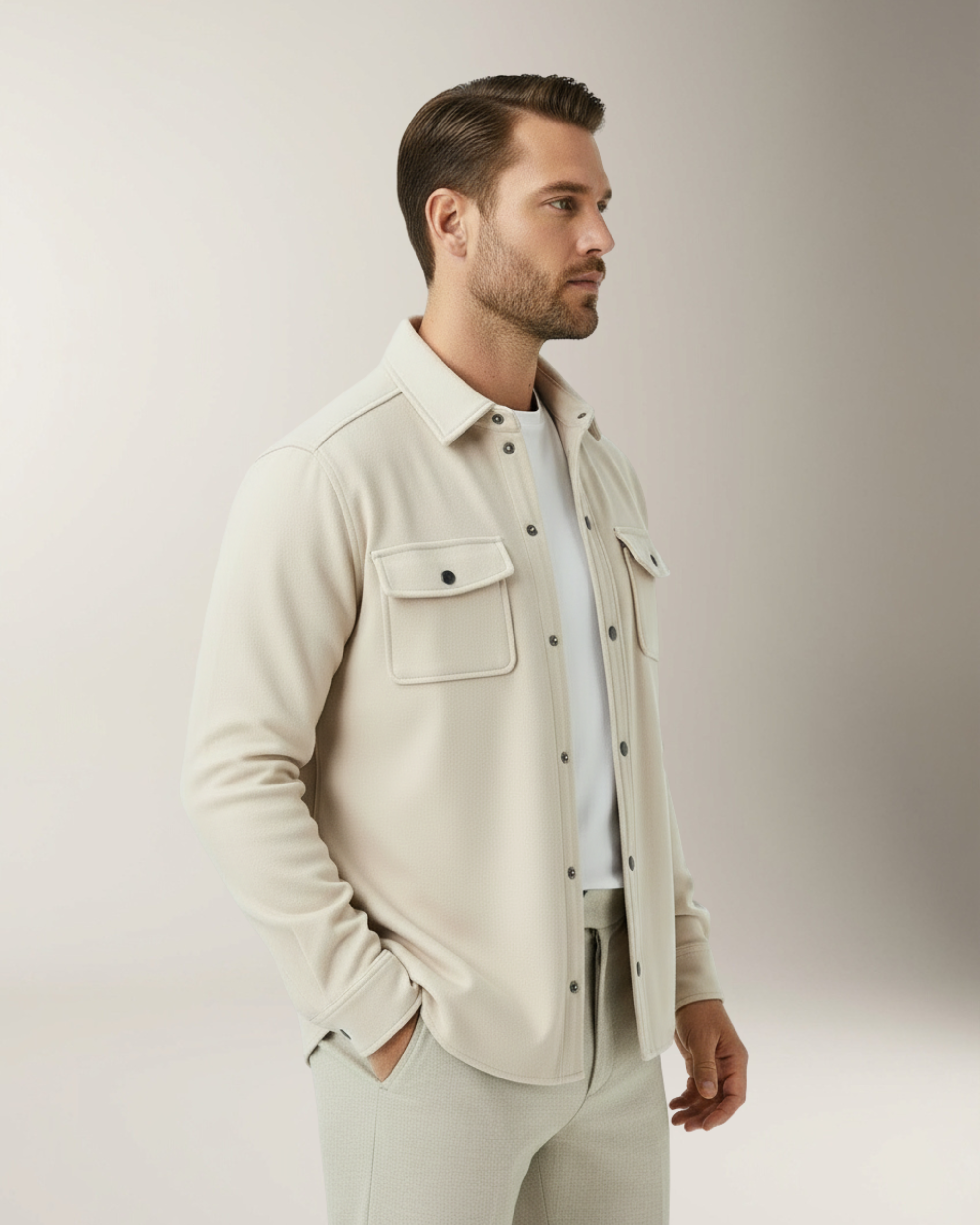Adrien Overshirt Premium - Beige