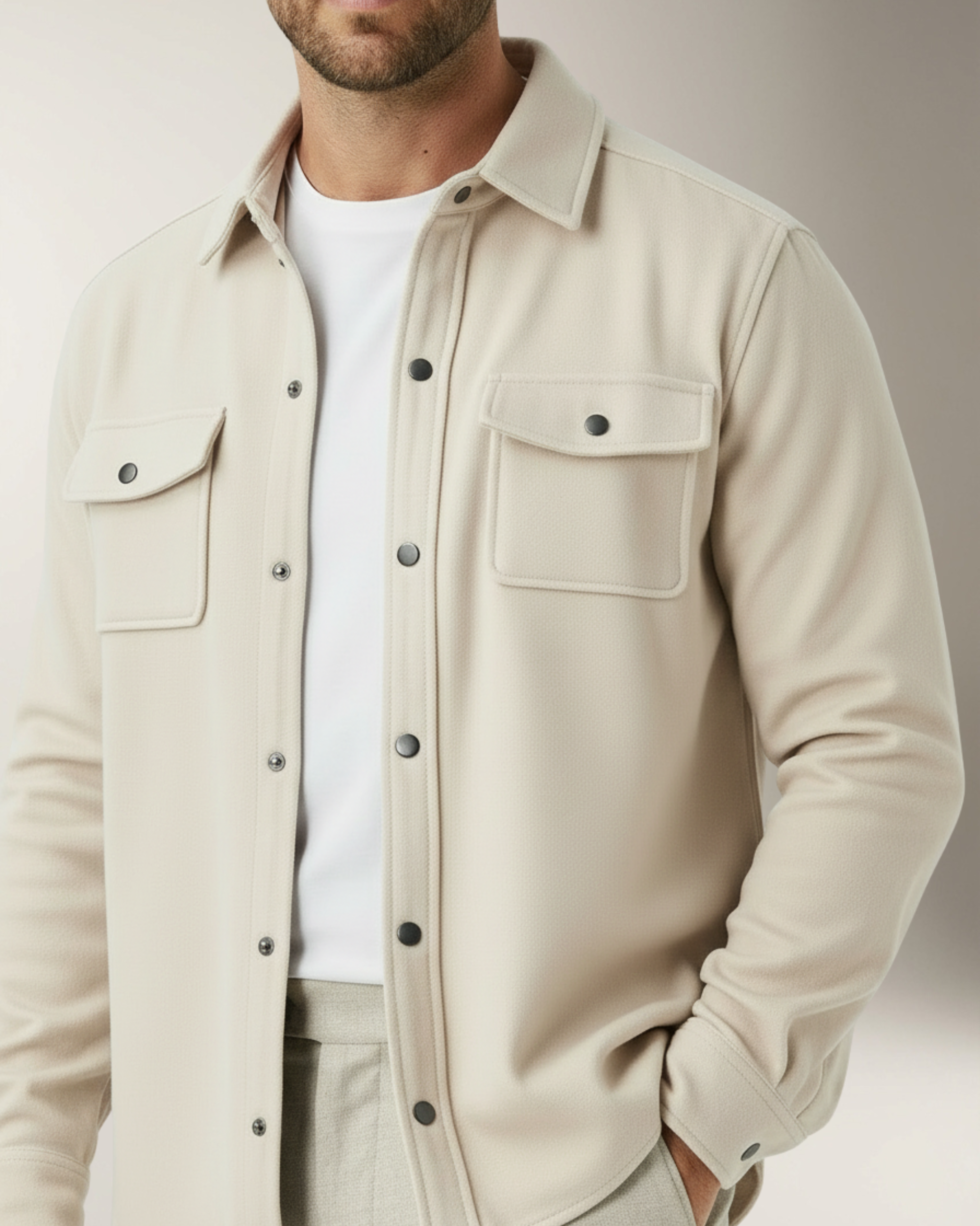 Adrien Overshirt Premium - Beige