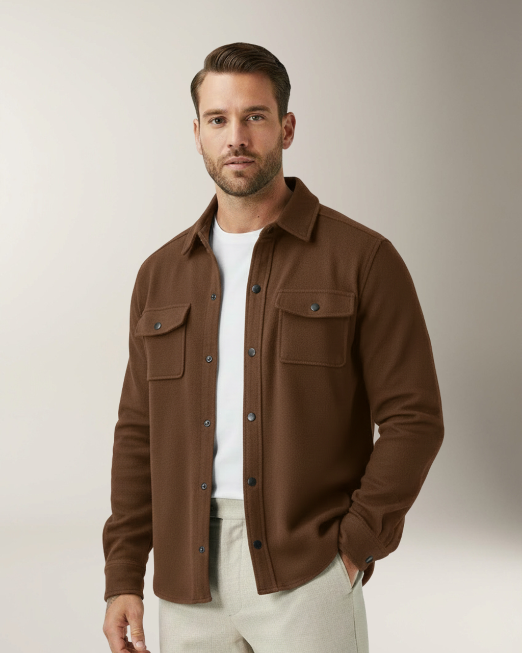 Adrien Overshirt Premium - Café